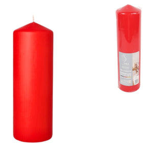 Vela pilar Gala roja 7,8 x 29 cm | 6 piezas
