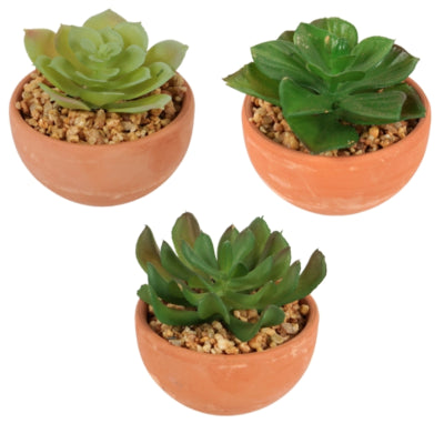 Planta artificial en maceta 9 cm 3 surtidas | 12 piezas