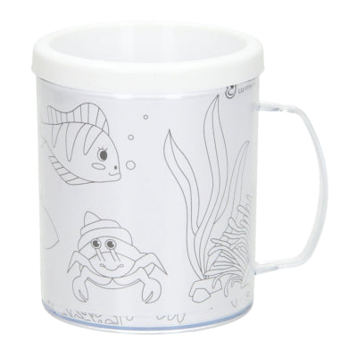 Colorea tu propia taza de animales marinos 250 ml | 36 piezas