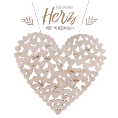Libro de visitas corazón 47 cm | 24 piezas