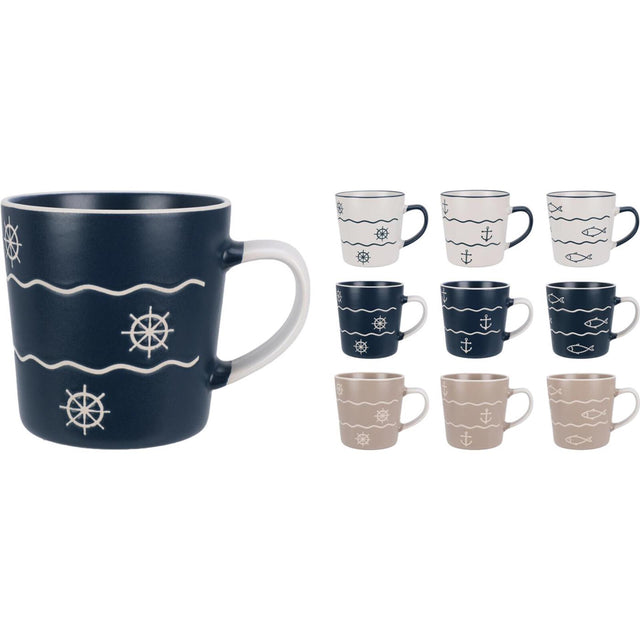 Taza de cerámica 350ml marítima.