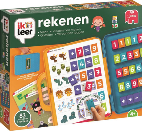 Aprendo un juego educativo de matemáticas jumbo.