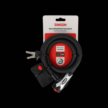 Candado de cable en espiral Simson excelente tamaño l - 15 mm x 100 cm