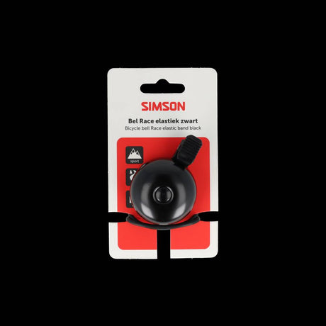 Timbre para bicicleta de carreras Simson con fijación elástica - negro