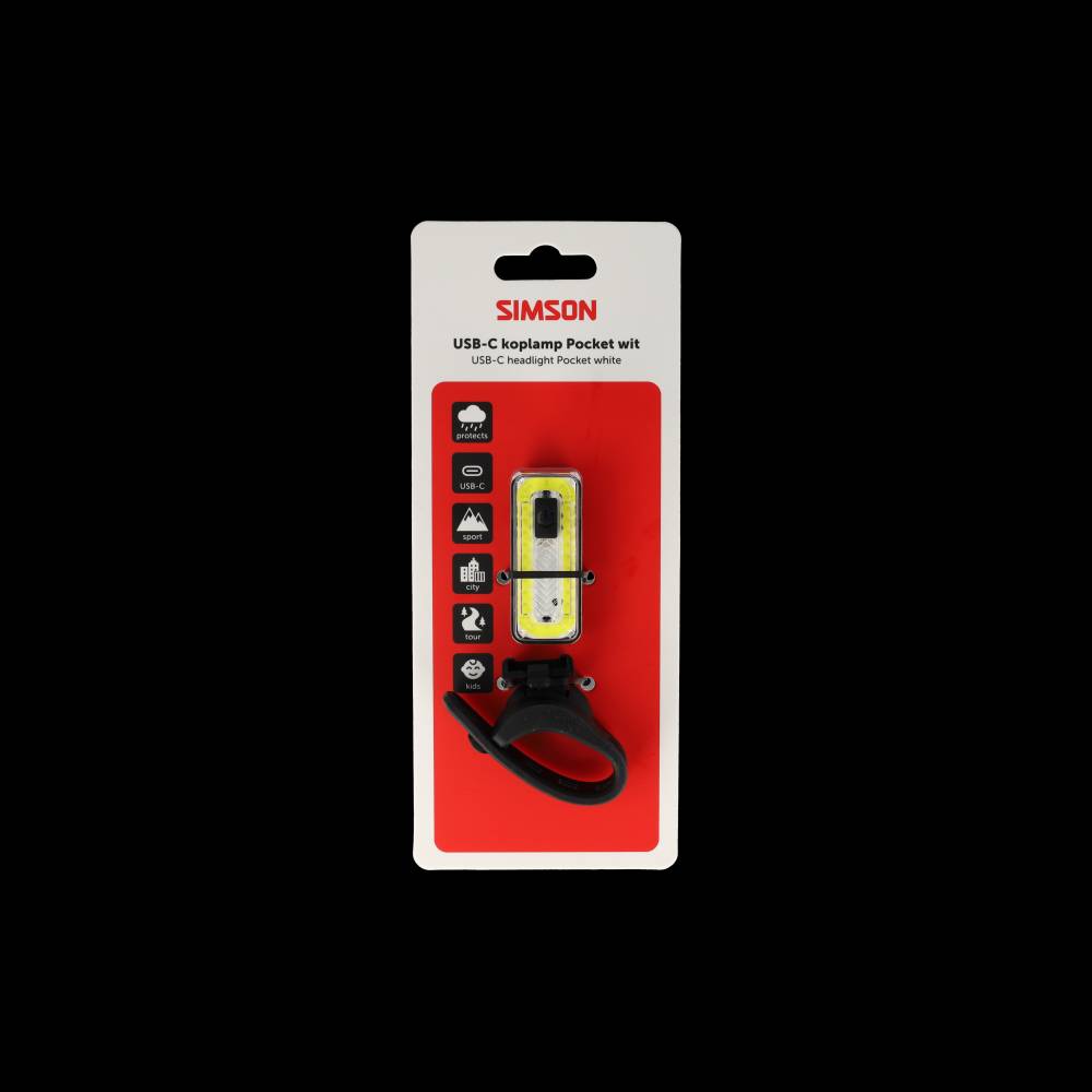 Simson USB-C lámpara LED de bolsillo blanco