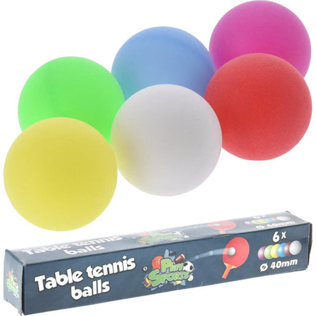 Pelotas de tenis de mesa de colores caja de 6 piezas