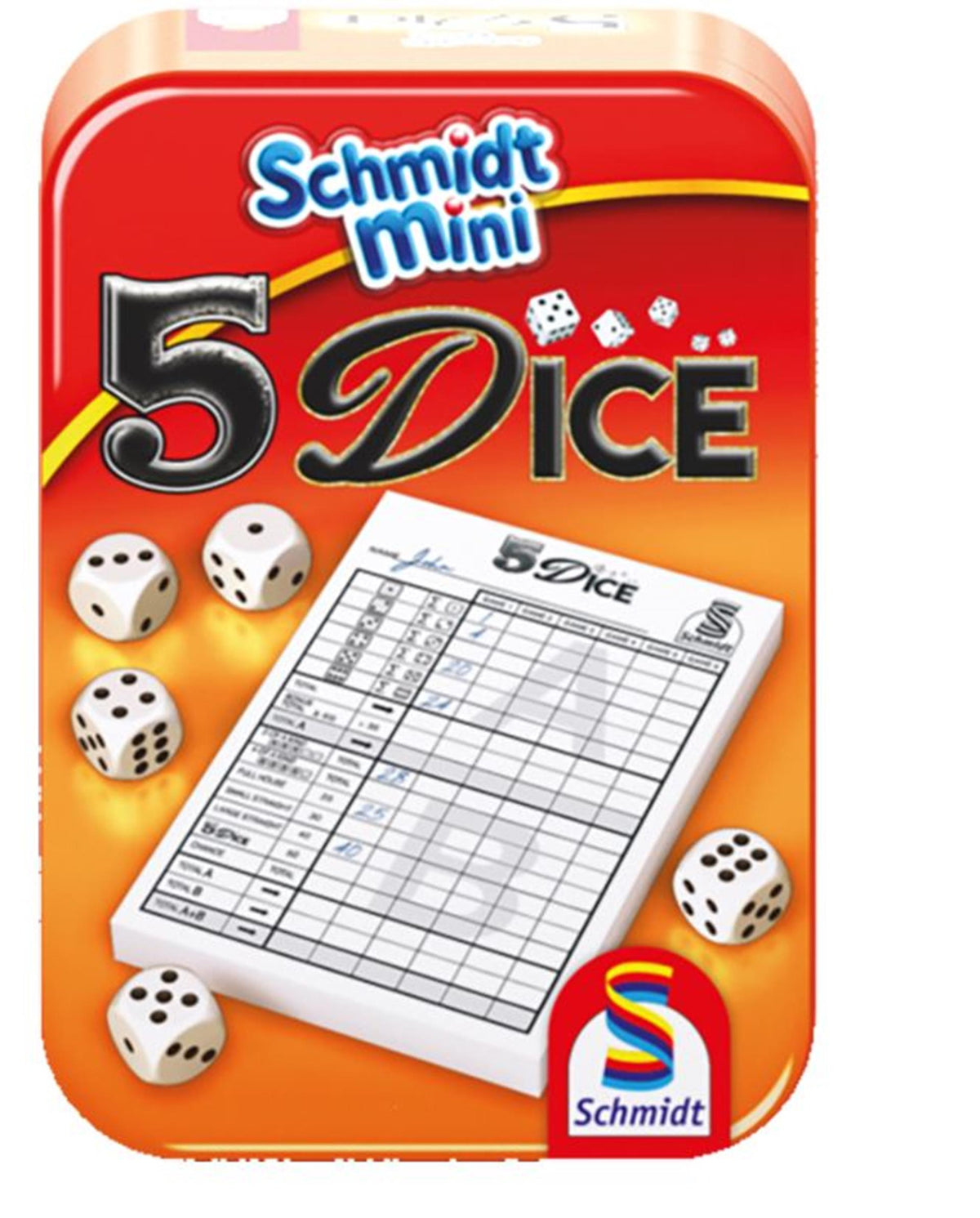 999games schmidt 5 dados juego de dados yahtzee en lata