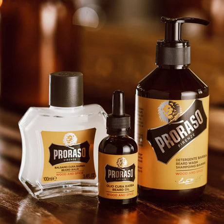 Proraso caja regalo cuidado barba madera especia