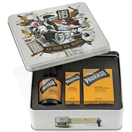 Proraso caja regalo cuidado barba madera especia
