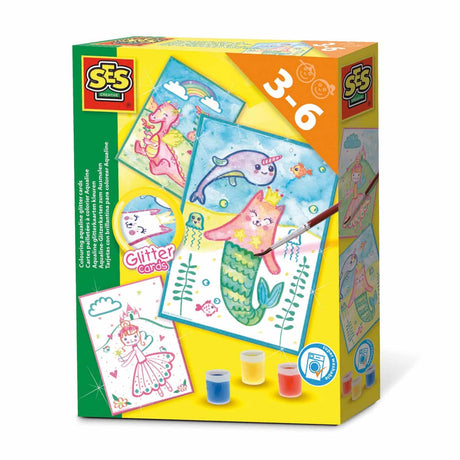 Ses - hacer tarjetas con purpurina acualina