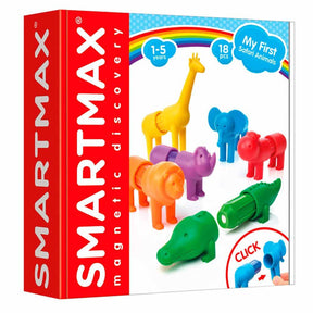 Smartmax mis primeros animales de safari - animales de safari magnéticos - juego de construcción de 18 piezas con elementos blandos - juguetes educativos para niños pequeños - a partir de 1 año