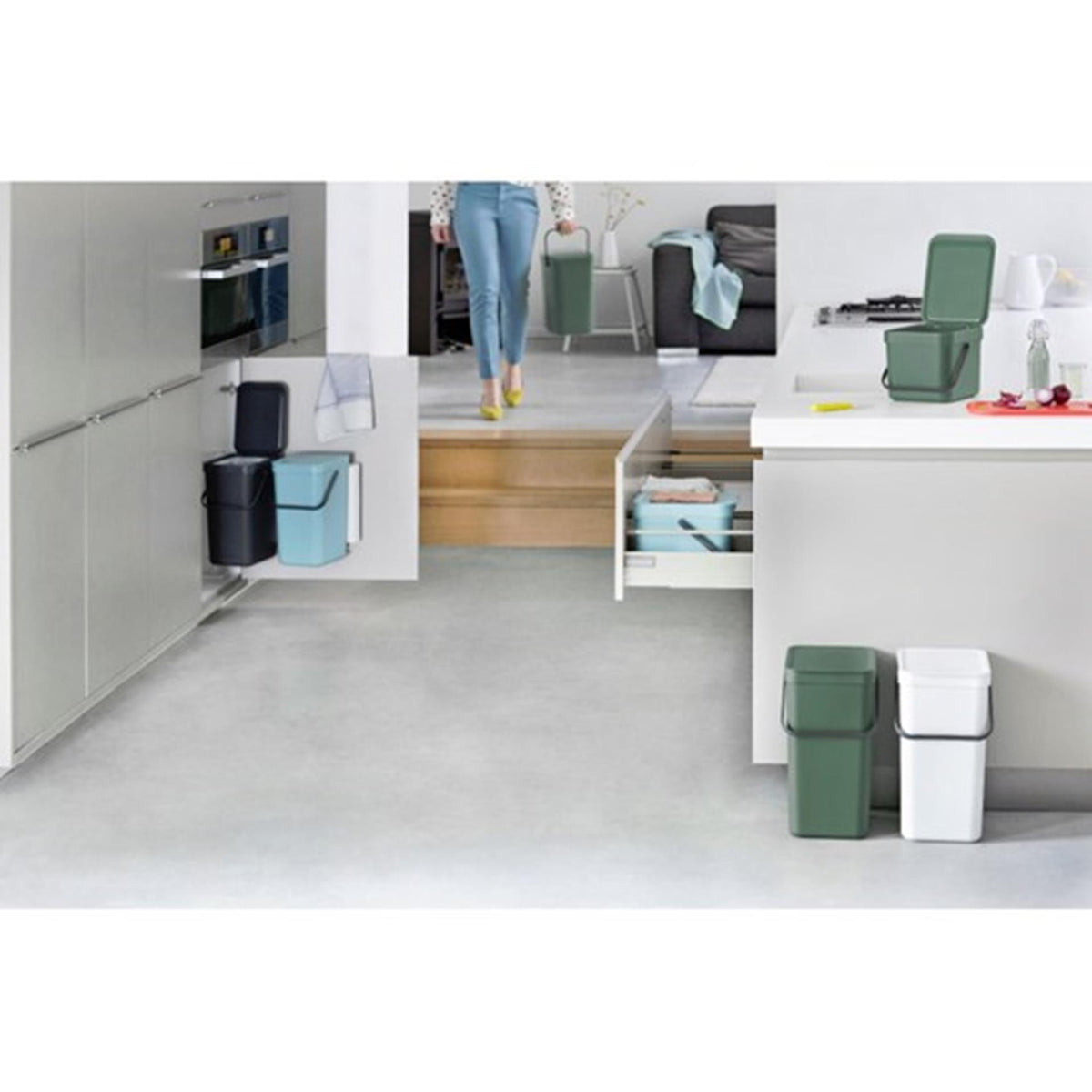 Brabantia sort go contenedor de basura - 12 litros - gris oscuro