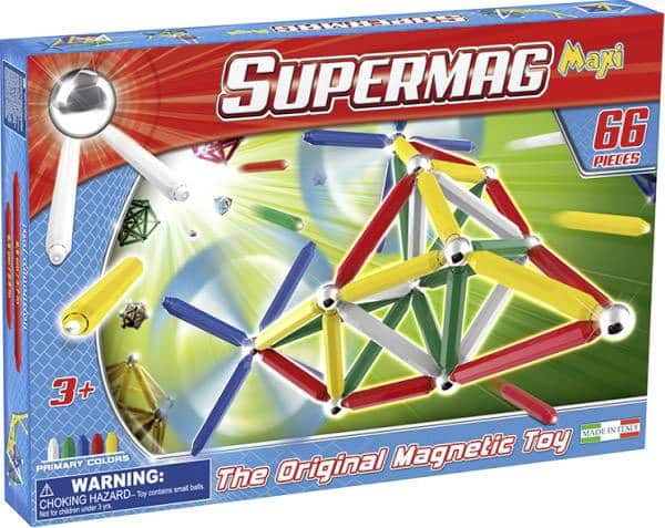Juego de imanes primarios Selecta supermag maxi de 66 piezas