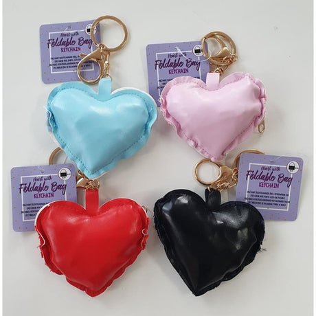 Llavero corazón 8x7cm con bolsa plegable 32x20cm