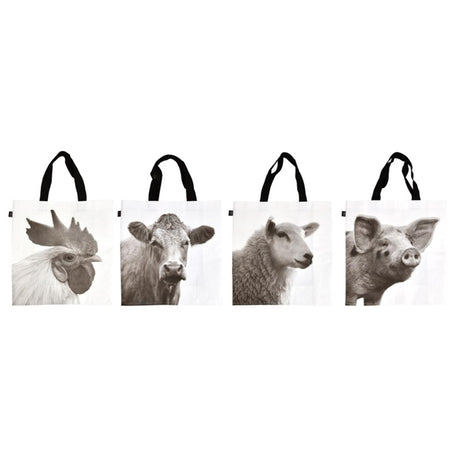 Bolso de diseño Esschert animales de granja en blanco y negro