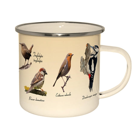 Esschert design taza esmaltada pájaros