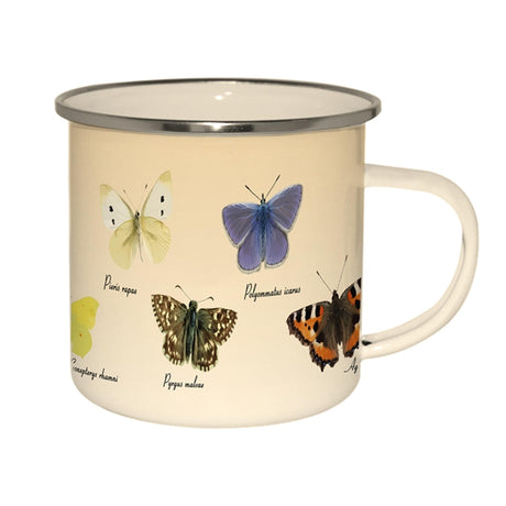 Taza esmaltada diseño Esschert mariposas