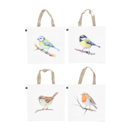 Bolso shopping de diseño Esschert con culo de pájaro en acuarela. 40x14,5x40cm páginas