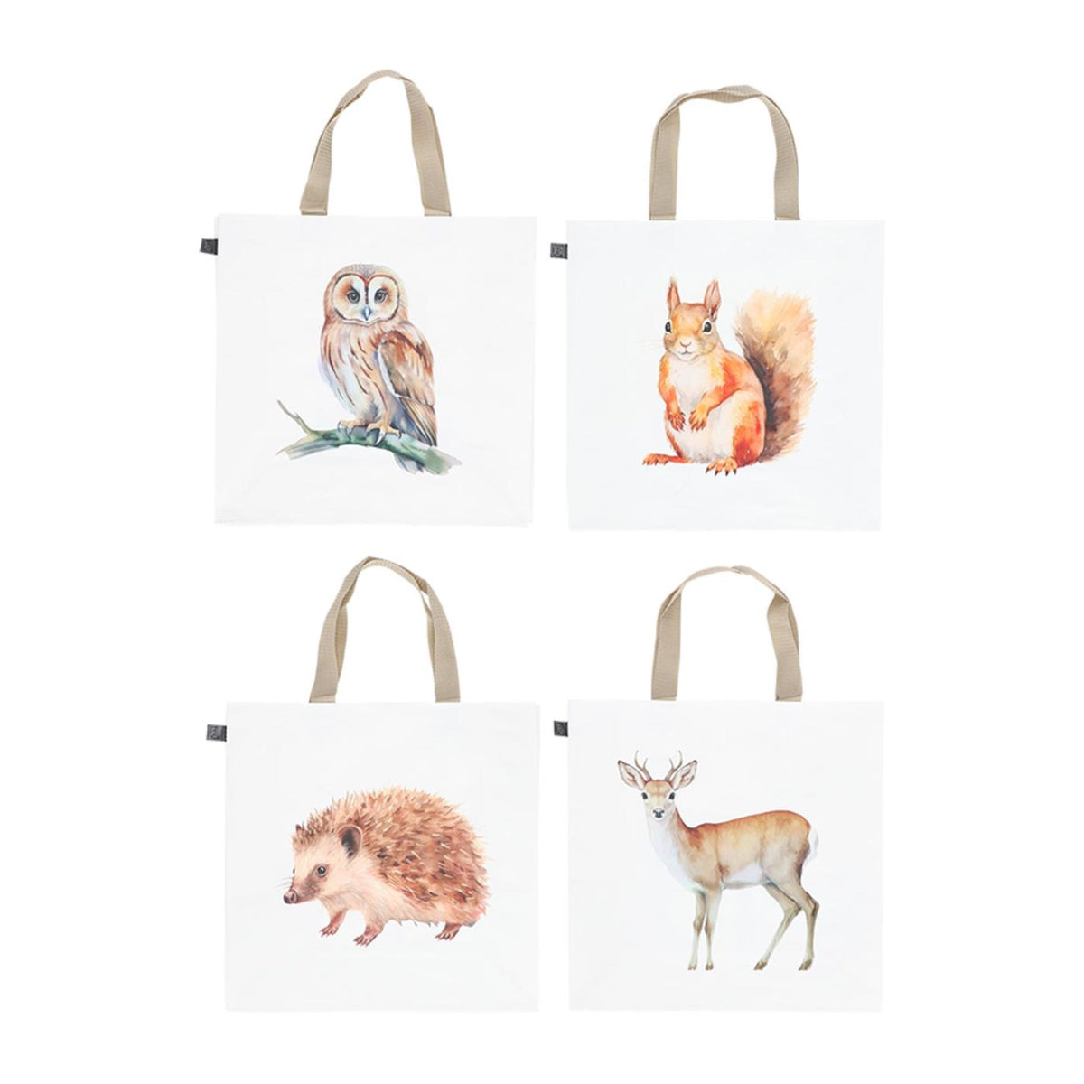 Esschert design bolso de compras acuarela bosque animal culo 40x14,5x40cm pp