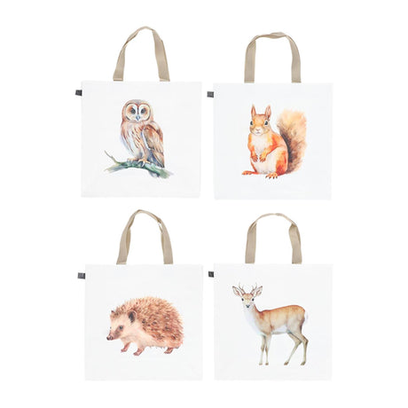 Esschert design bolso de compras acuarela bosque animal culo 40x14,5x40cm pp