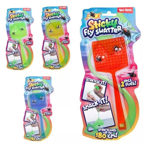 Toi-toys divertido matamoscas elástico y pegajoso 2x moscas 4 surtidos