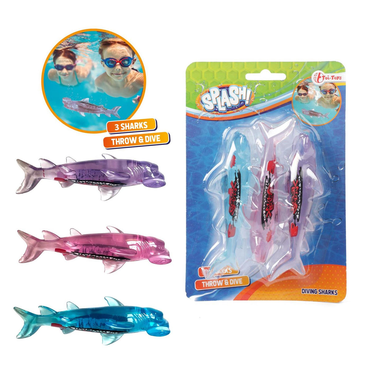 Toi-toys toi toys splash buceo pez tiburon set a 3