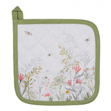 Clayre eef agarradera flores blanco verde 20x20cm