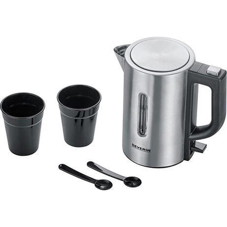Severin wk3647 mini hervidor de viaje 0,5l 1100w acero inoxidable negro