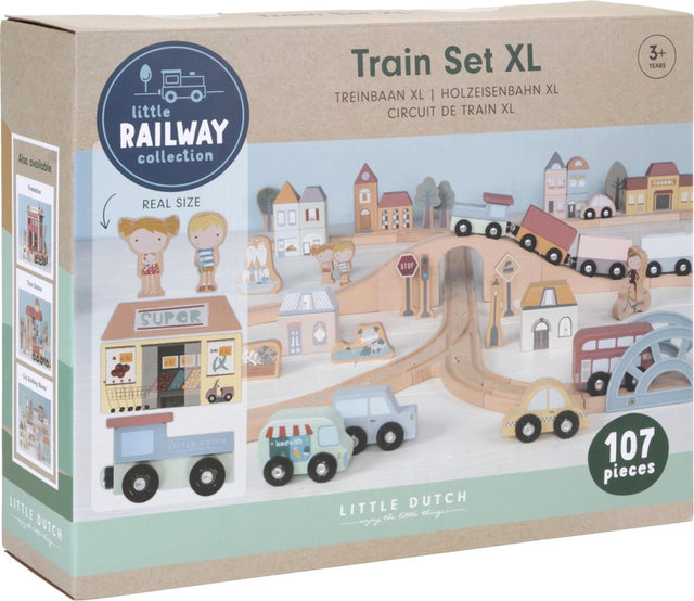 Little Dutch tren vía xl madera 107pz