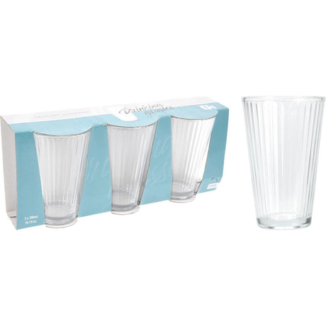 Excelente juego de vasos para beber para el hogar, 3 piezas, 300 ml.