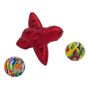 Kong Cat Active Jacks Stuiterbal Multipack con gateo rojo
